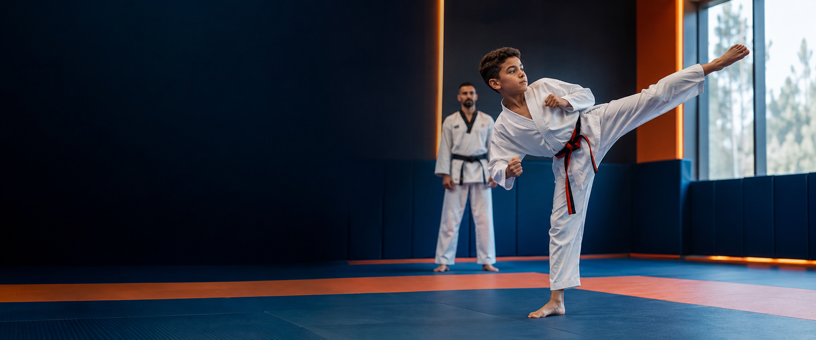 Jeune pratiquant de taekwondo